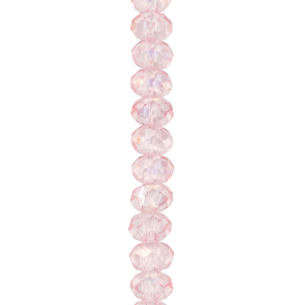 12 Pack: Pink Faceted Large Hole Glass Rondelle Beads by Bead Landing™